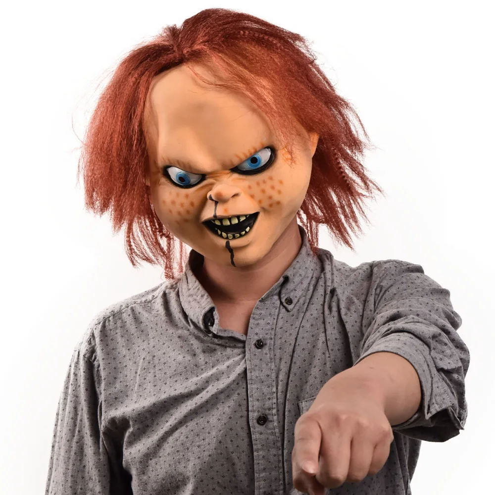 Top Trends: 2021 Chucky Mask Child's Play Costume Masques Ghost Chucky Masks Horror Face Latex Mascarilla Halloween Devil Killer Doll Helmet Shoppable Styles