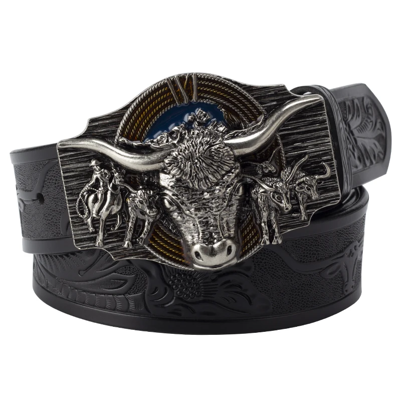 Top Trends: Cow Pattern Belt Genuine Leather Leisure Cowboy Big Agio Shoppable Styles