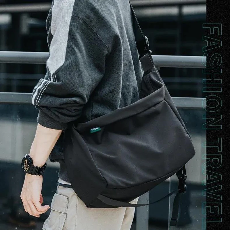 Top Trends: Big Messenger Bag Men Shoulder Bag Fashion Large Capacity Fashion Trend Bags For Women 2021 Black Crossbody Bag Women's Bags Shoppable Styles