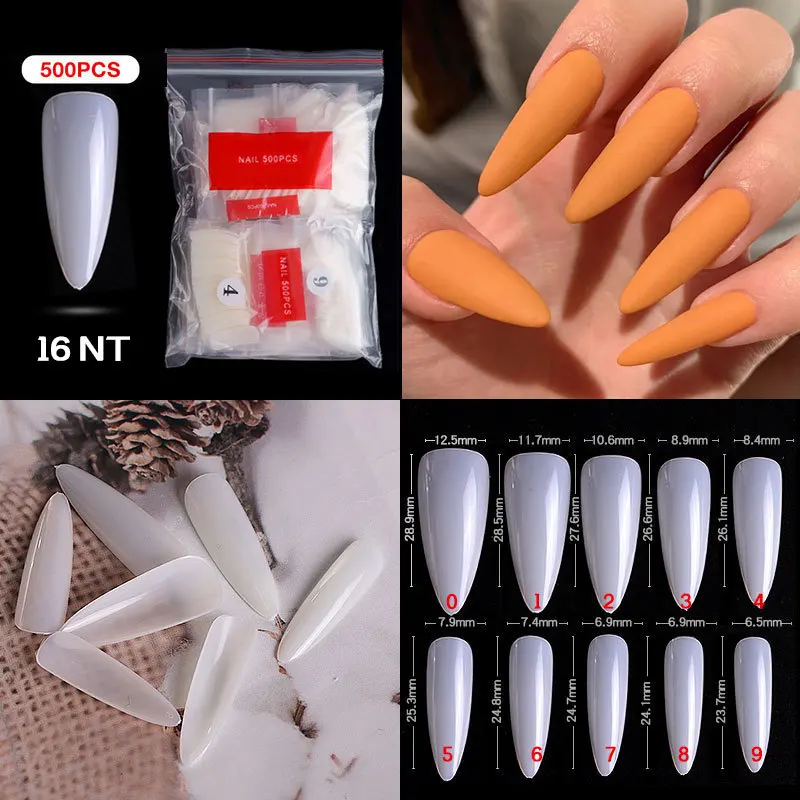 Top Trends: 100 / 500PCS PRO White Clear V Straight Round End Full / Half Acrylic Ballet Coffin French False Nail Tips Fake Toenail Tip Manicure Shoppable Styles - Image 4