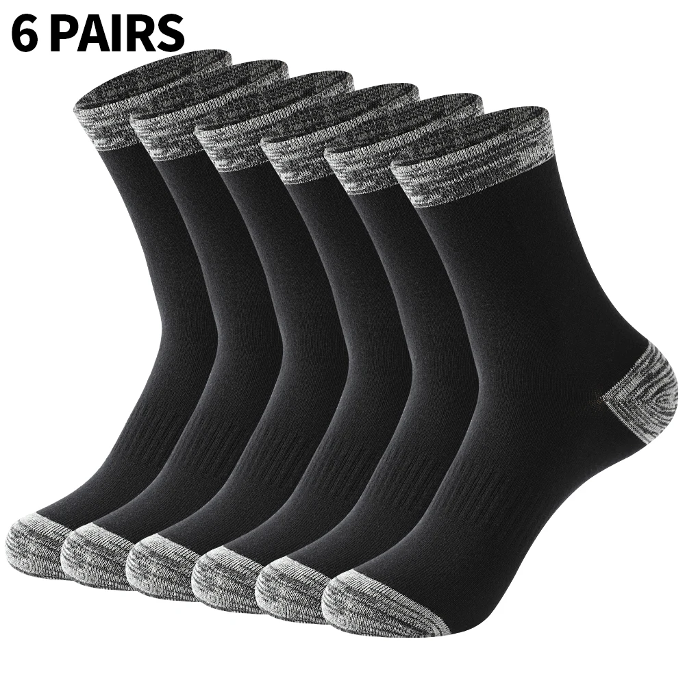 Top Trends: Men Cotton Socks New Men Socks 6 Pairs Lot High Quality Casual Run Black Sports Socks White Male Long Socks Plus Size EU 38-48 Shoppable Styles