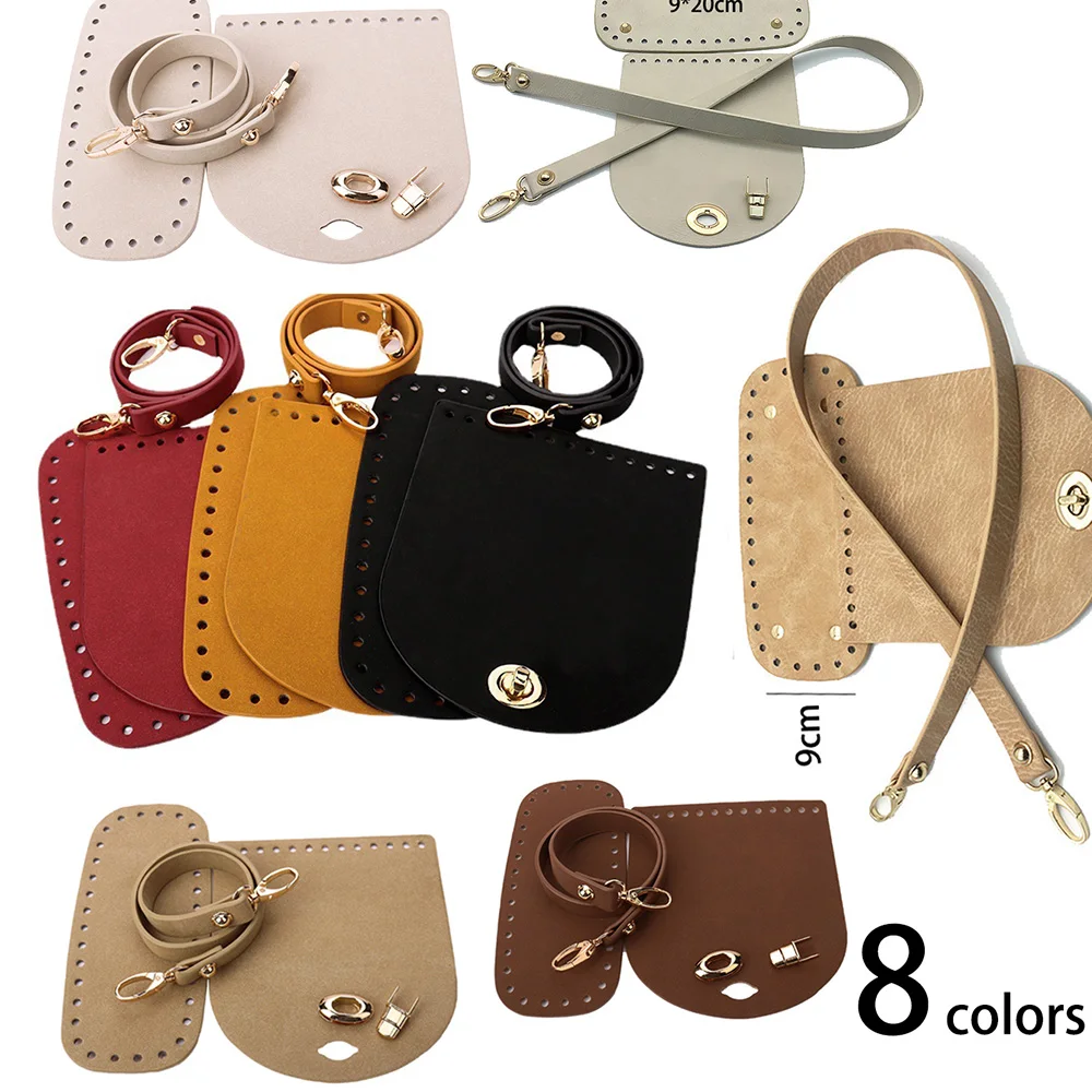 Top Trends: 8colors 4Pcs / Set Artificial Leather Shoulder Bag Bottom Strap Replacement For DIY Knitting Crochet Handbag Sewing Accessories Shoppable Styles