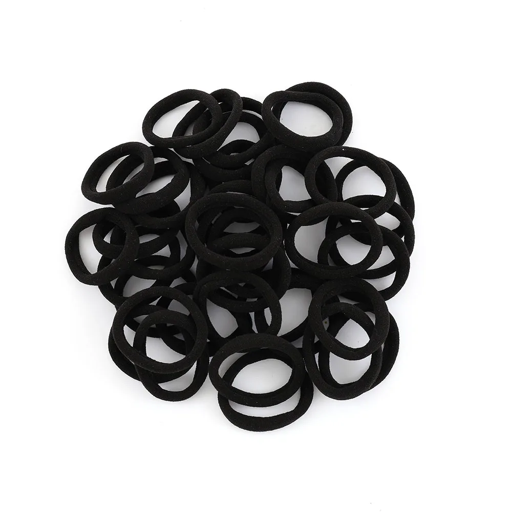 Top Trends: 40pcs Seamless Towel Loop Hair Rope High Elasticity Black Rubber Bands Girl Hair Accessories Bundle Hair New Arrivals Shoppable Styles - Image 6