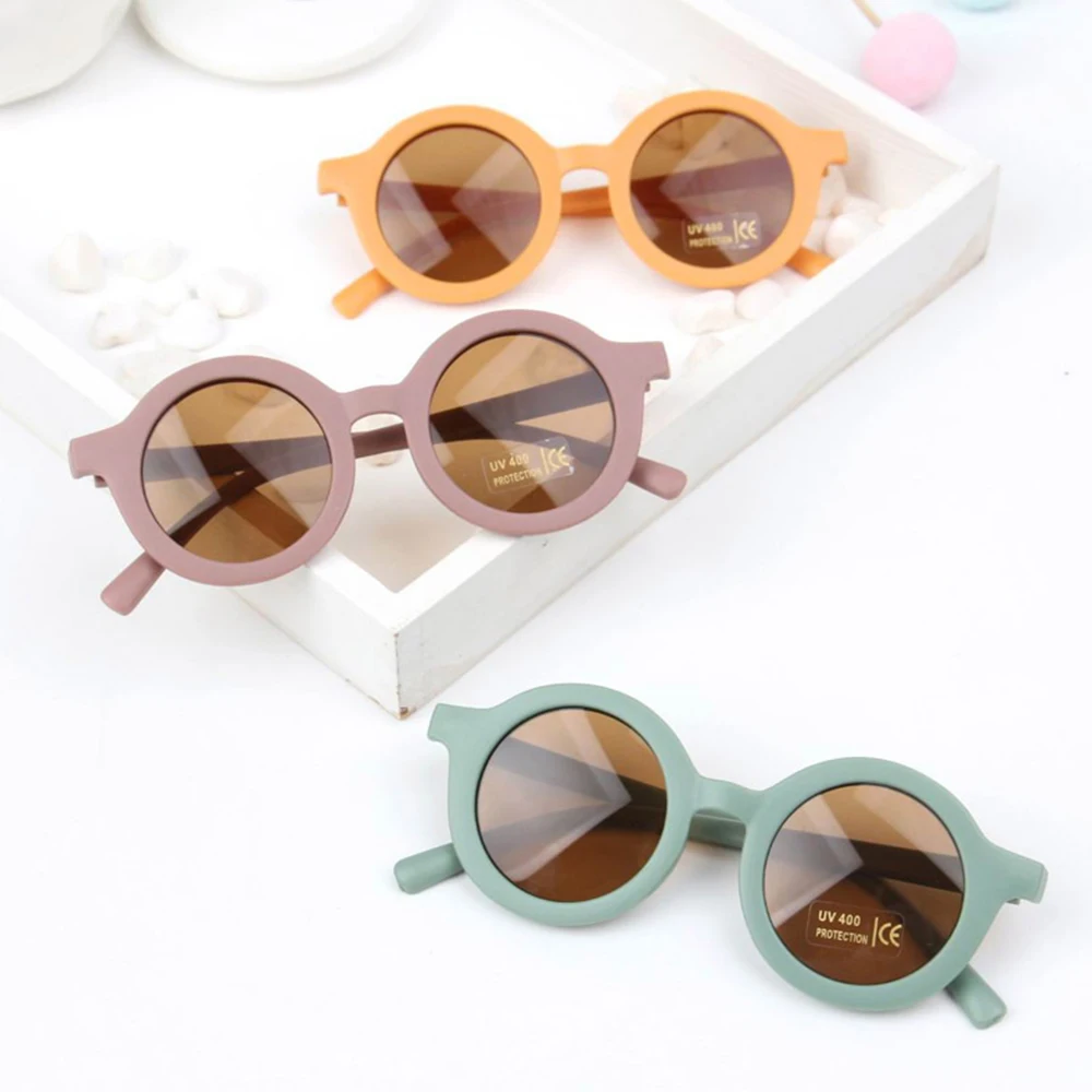 Top Trends: Children's Sunglasses Infant's Retro Solid Color Ultraviolet-proof Round Convenience Glasses Eyeglass For Kids Wholesale Shoppable Styles