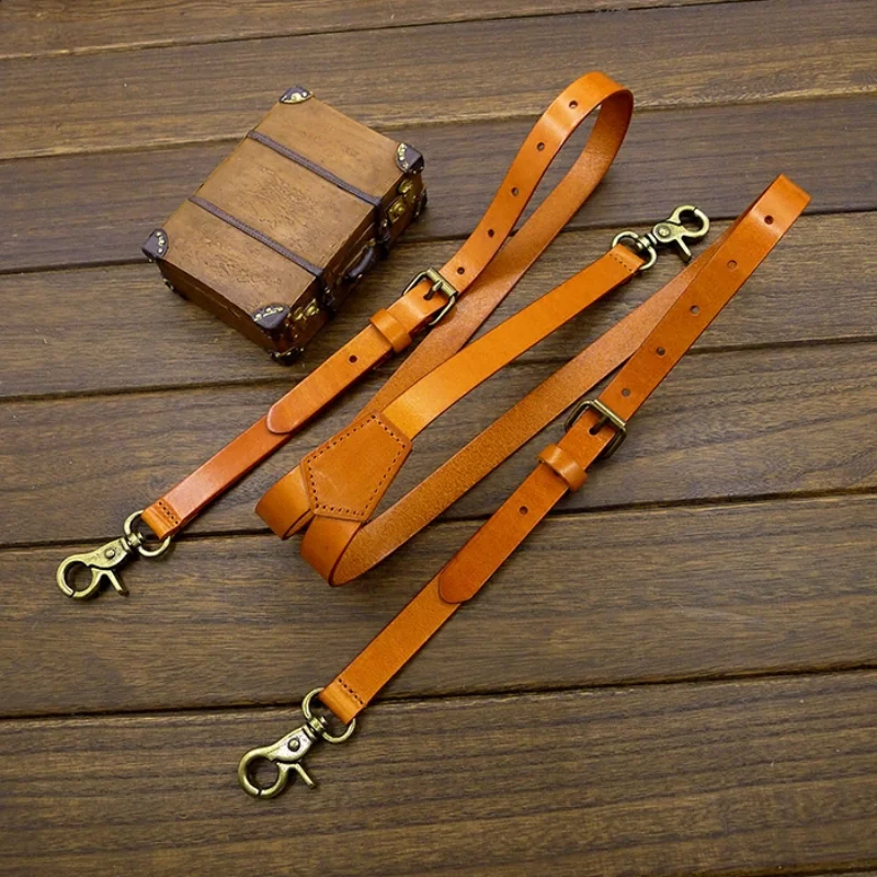 Top Trends: 2*130cm Vintage Leather Suspenders Men 3-Hook Y-Back Adjustable Strap Braces Men Suspenders Pants Braces Man GUCUANNVIC Shoppable Styles