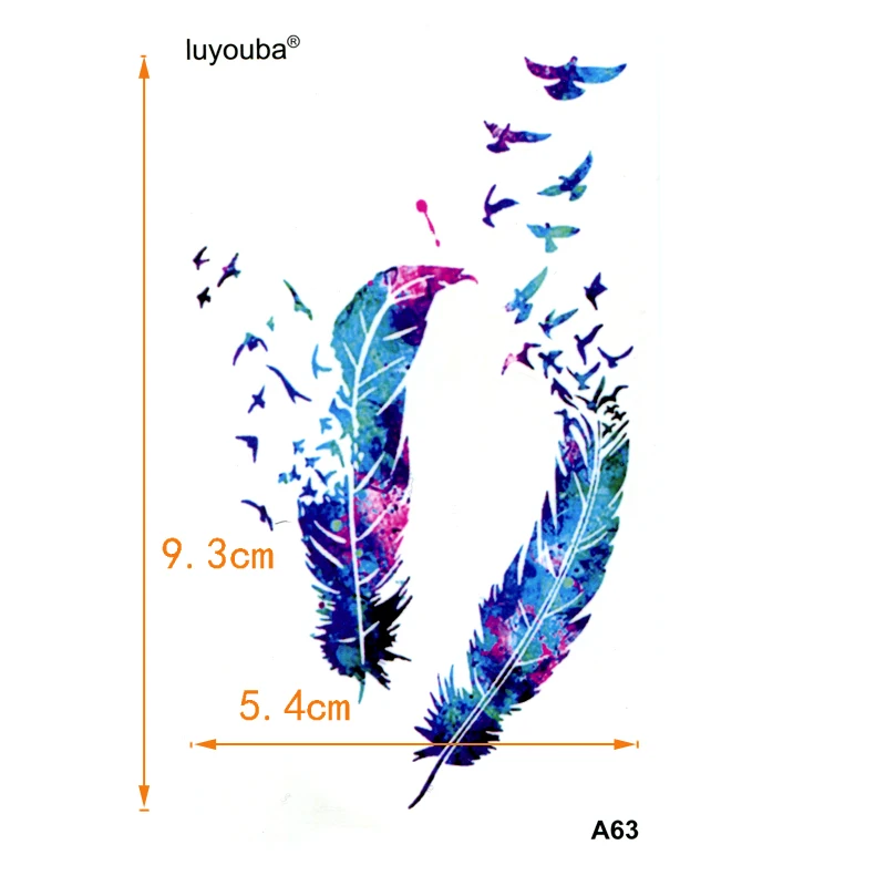 Top Trends: Feather Swallow Waterproof Temporary Tattoo Men Beauty Tatuagem Henna Tattoo Tatuajes Tatoo Flash Kids Stickers Shoppable Styles - Image 2