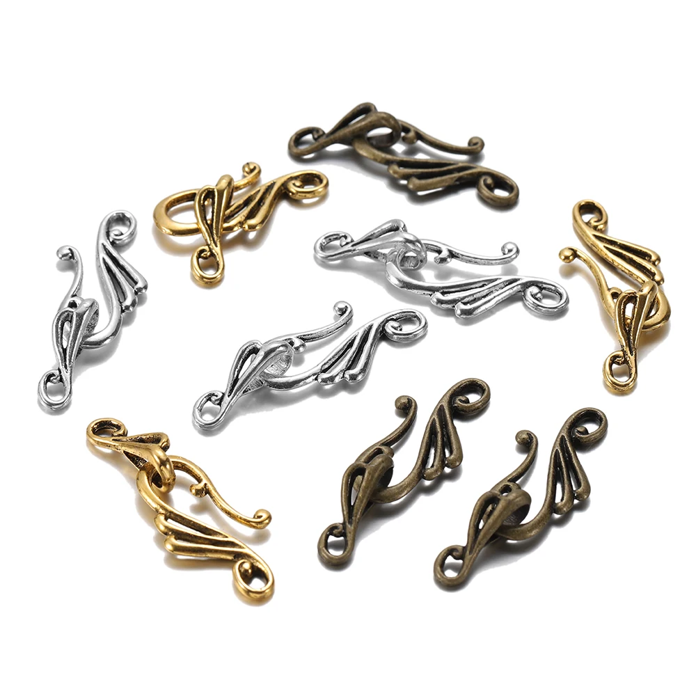 Top Trends: 10pcs Antique Bronze Gold Musical Note Shape Zinc Alloy Toggle Clasps Hooks For Necklace Bracelet Jewelry Making Supplies DIY Shoppable Styles