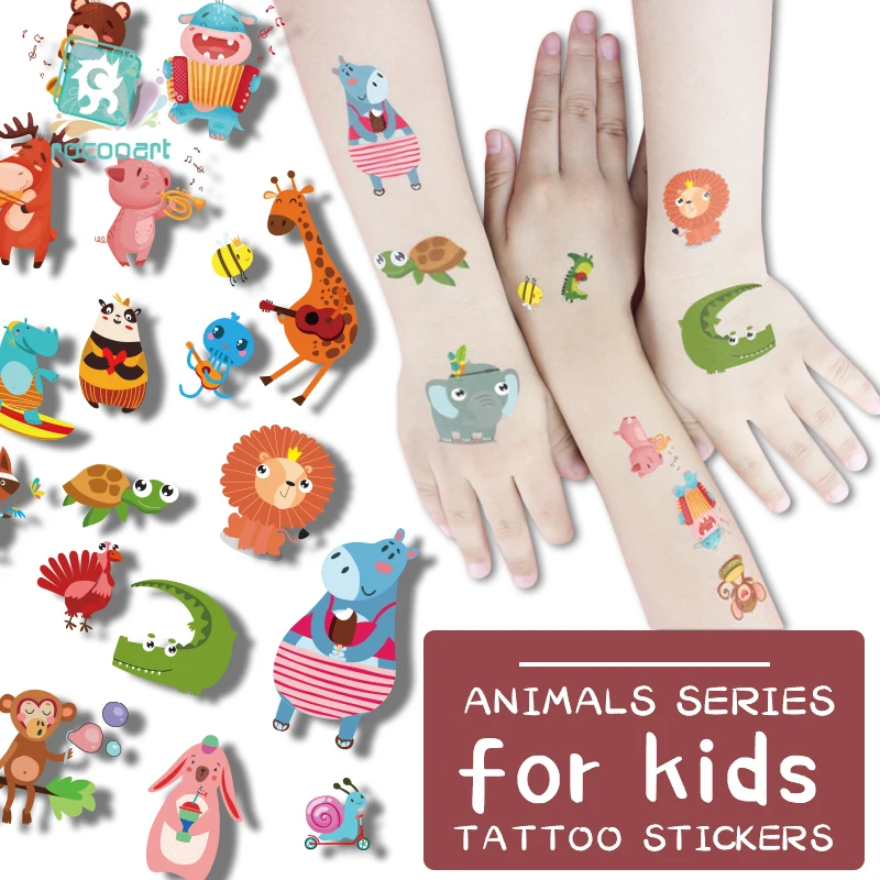 Top Trends: Rocooart Kids Cartoon Tattoo Stickers Cute Small Animal Waterproof Temporary Tattoo Children Fake Flash Tatoo Tortoise Pig Taty Shoppable Styles