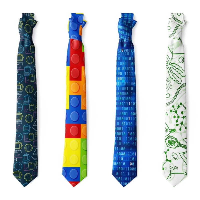 Top Trends: Fashion Colorful Square Digital Printed Necktie Wide Novelty Ties For Men Teen Casual Funny Party Suit Match Accessories Men Tie Shoppable Styles