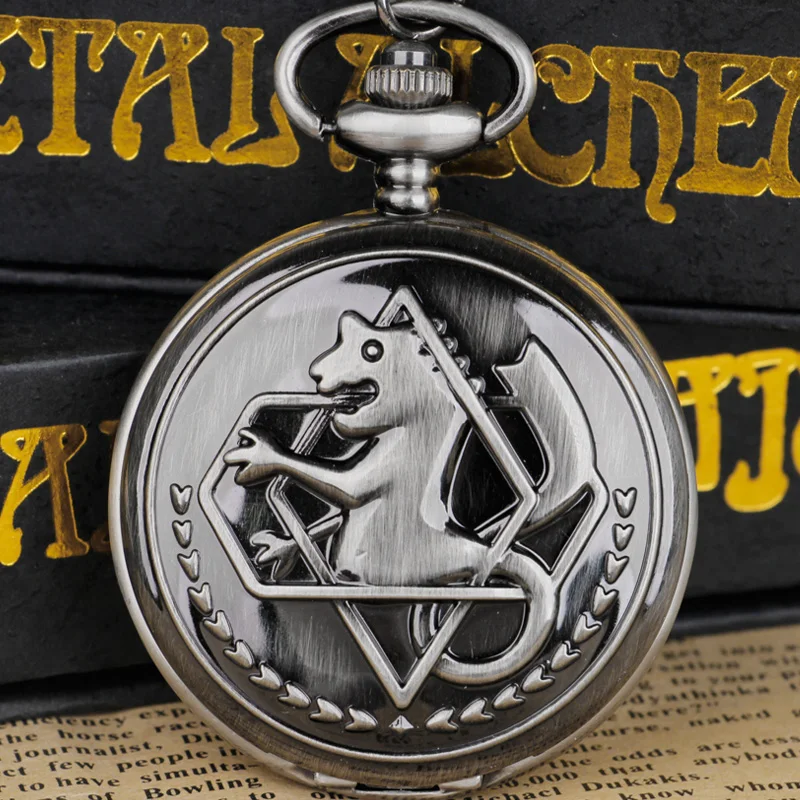 Top Trends: New Design Creativity Grey Quartz Pocket Watch With Fob Chain Anime Boys Gift For Mens Womens Reloj De Bolsillo Shoppable Styles