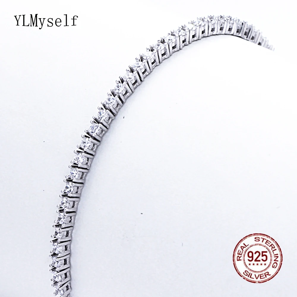 Top Trends: Pure Silver Of 16-20.5CM Tennis Bracelet Jewelry 2-4mm 5A CZ Eternal Gift For Wife Stunning Real 925 Jewellery Shoppable Styles - Image 4