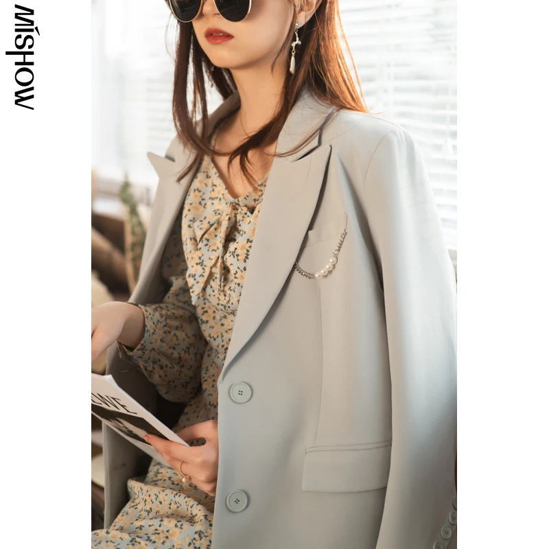 Top Trends: MISHOW 2020 Spring Blazers For Women Elegant Long Sleeve Office Lady Fashion Tops Outerwear Female Jackets MX21A6952 Shoppable Styles - Image 6