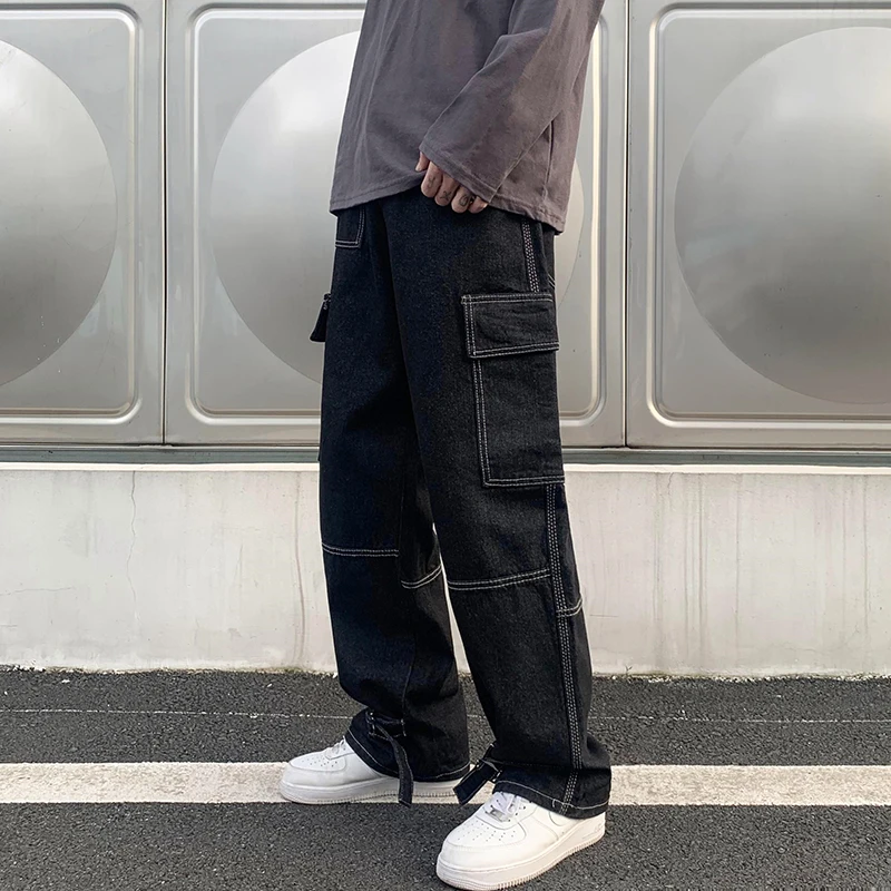 Top Trends: Men Wide Leg Jeans Hip Hop Casual Men&#039;s Straight Baggy Denim Pants Streetwear Skateboard Pant Neutral Trousers Plus Size S-5XL Shoppable Styles