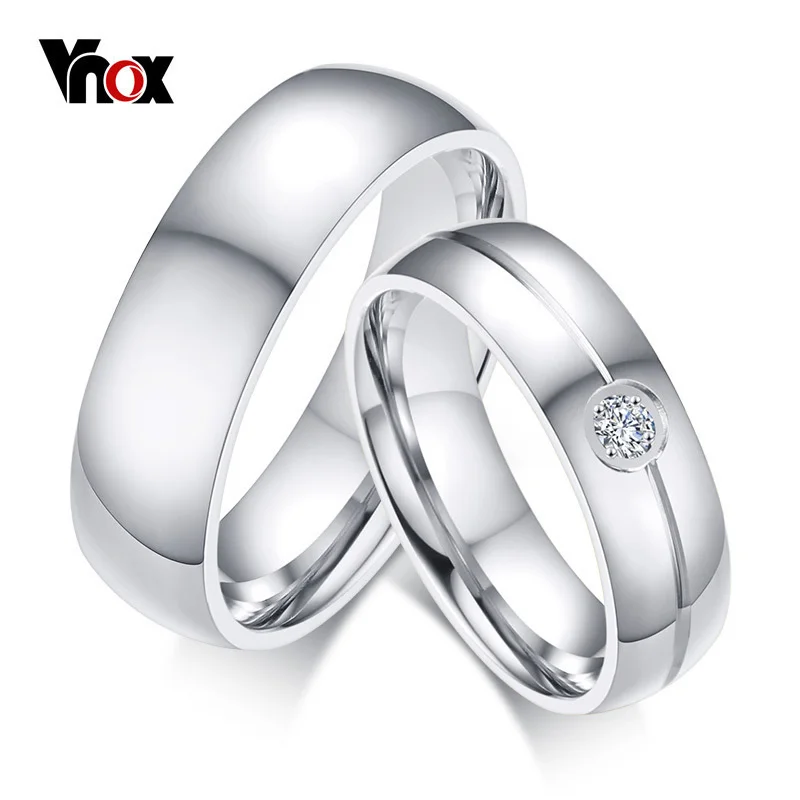 Top Trends: Vnox Simple Stainless Steel Wedding Bands Ring For Women Men Never Fade Female Classic Engagement Personalized Alliance Shoppable Styles