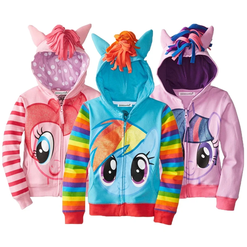 Top Trends: 2021 New Cartoon Spring Casual Little Pony Hoodies For Girl Full Sleeve Kids Sweatshirt Coats Children BirthdayPresent Clothing Shoppable Styles