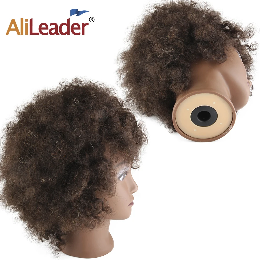 Top Trends: African Training Head For Hairdressers Salon Silicone Practice Mannequin Heads Short Afro Kinky Curly Hair Training Head Shoppable Styles