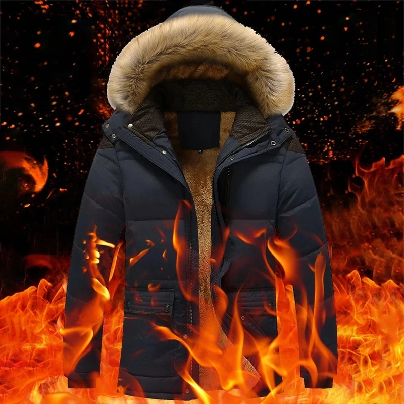 Top Trends: 2021 New Men Thick Parkas Wool Linner Male Casual Hooded Fur Collar Jacket Coat Large Size 7XL Mens Coat Windbreak Winter Shoppable Styles