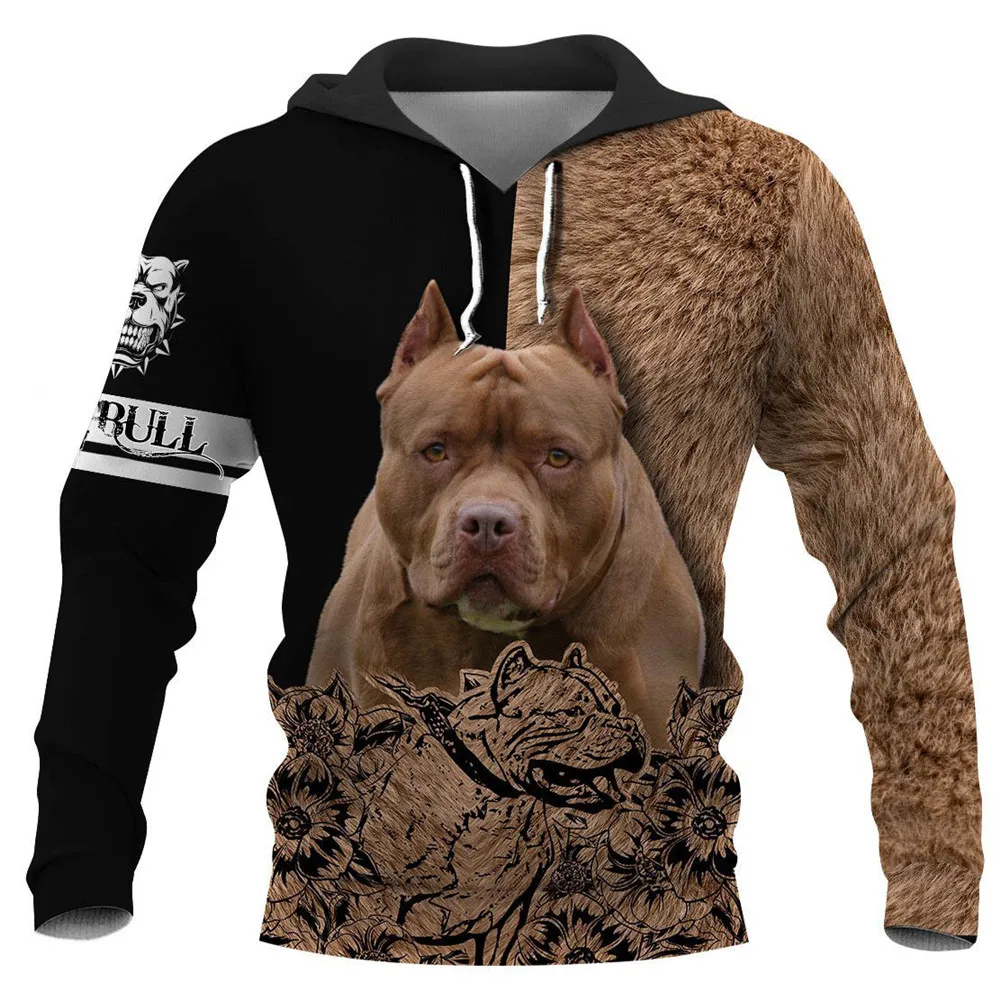 Top Trends: HX Pitbull Men Hoodies 5 Pets Design Pullover Hoodie Animal Series Long Sleeve Pocket Sweatshirts Unisex Casual Hooded Shoppable Styles