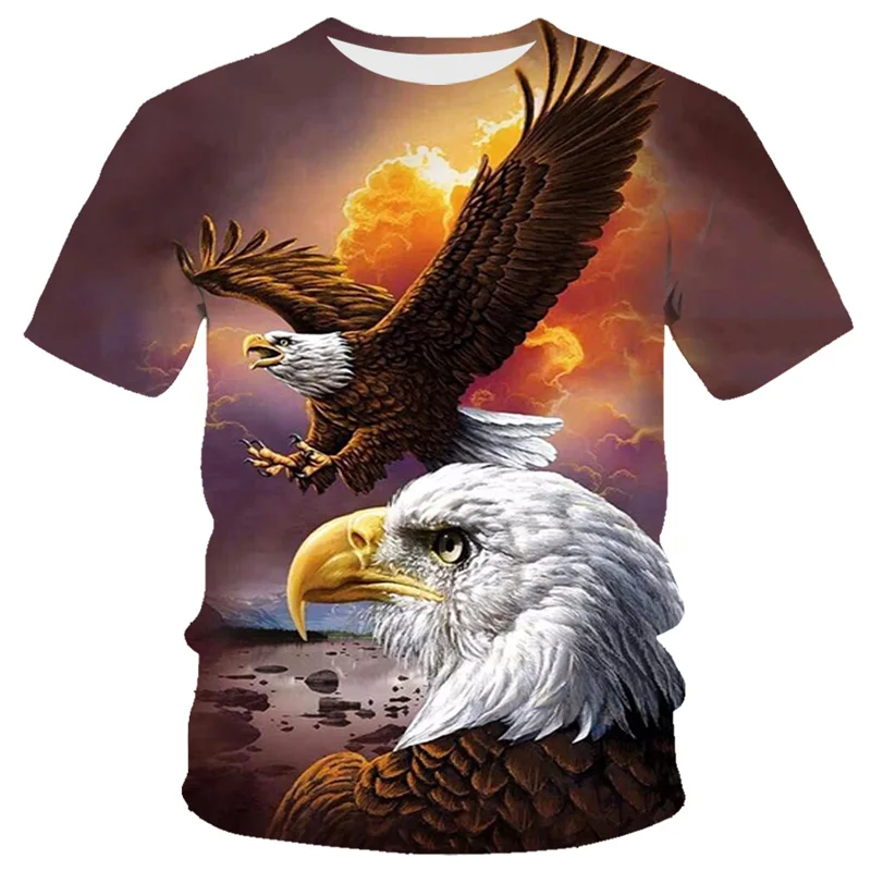 Top Trends: Fashion Summer Eagle And Flame Phoenix Animal 3d Printed T Shirt For Men&#039;s T Shirt O&#039;neck Short Sleeve Oversized T-shirt Top Hot Shoppable Styles