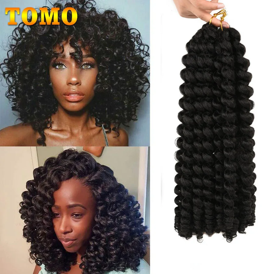 Top Trends: TOMO Jumpy Wand Curl Crochet Braids 8 12Inch Jamaican Bounce Curly Hair Ombre Synthetic Crochet Braiding Hair Extensions 20Roots Shoppable Styles