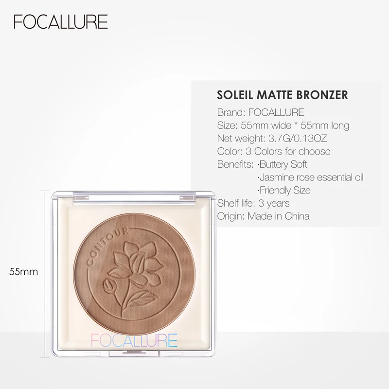 Top Trends: FOCALLURE 3 Color Matte Contouring Bronzer Powder Natural Easy To Blend Highlighter Contour Palette Illuminator Makeup Cosmetics Shoppable Styles - Image 6