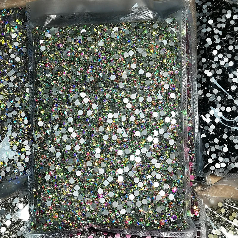 Top Trends: Wholesale 14400pcs Bulk Flatback Nail Crystals Rhinestones For Nails 3D Nail Art Decorations SS4-SS20 DIY Glass Gems Stones AB Shoppable Styles