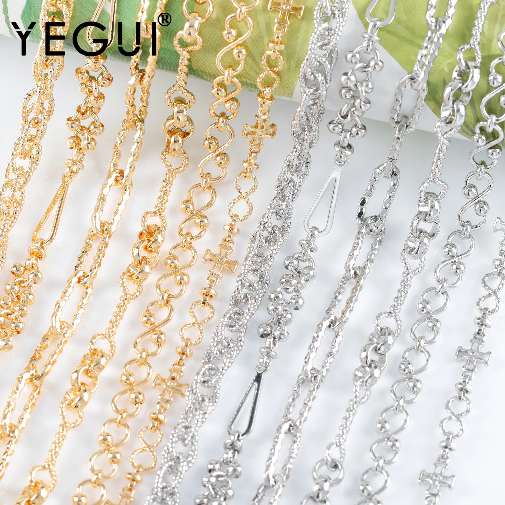 Top Trends: YEGUI C251, diy Chain, 18k Gold Plated, copper, rhodium Plated, jewelry Finding, charms, diy Bracelet Necklace, jewelry Making, 1m / lot Shoppable Styles