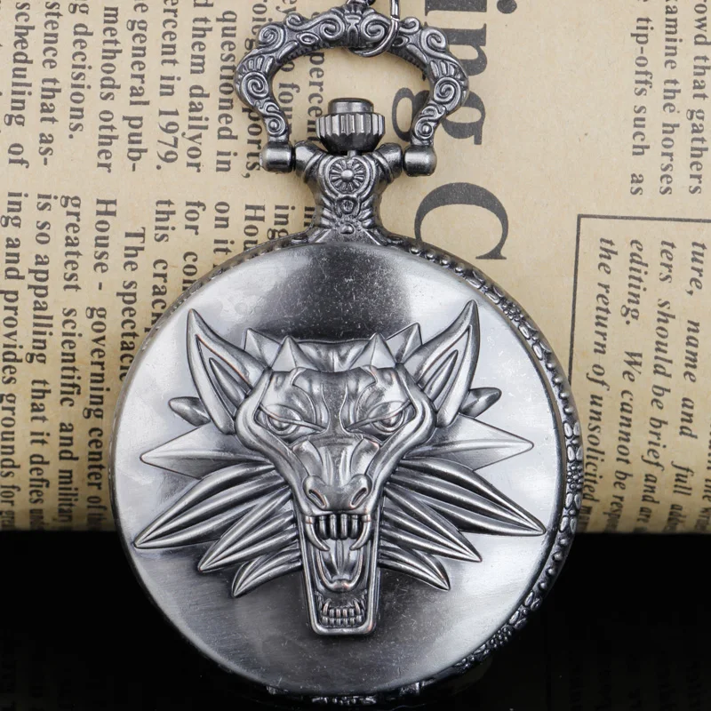 Top Trends: Quartz Movement Pocket Watch Steampunk Wolf Man Women Necklace Pendant Fob Watch Gift Shoppable Styles