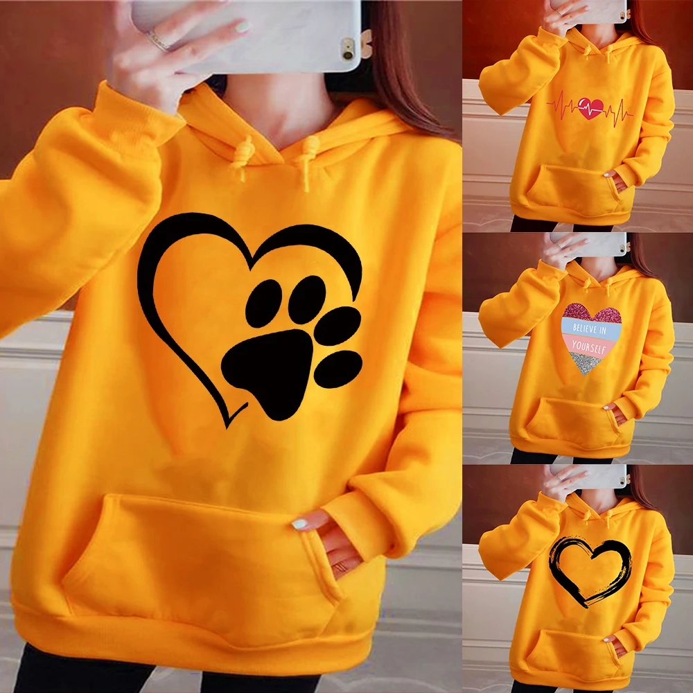 Top Trends: Harajuku Womens Sweater Lazy Hoodie Sportswear Pullover Casual Shirt Ladies Winter Jacket 2021year Retro Hoodie Cartoon Print Shoppable Styles