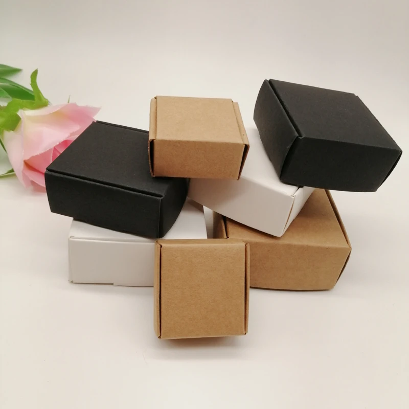 Top Trends: 10pcs Black / White / Kraft Paper Box For Packaging Earring Jewlery Box Gift Cardboard Boxes Diy Jewelry Display Storage Packing Box Shoppable Styles