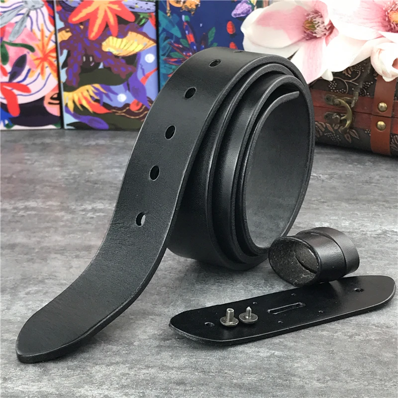 Top Trends: Retro Leather Belts Without Buckles 38MM Men's Belt Ceinture Homme Mens Leather Belts Without Buckles 95-130CM Belt Male SP04 Shoppable Styles - Image 5