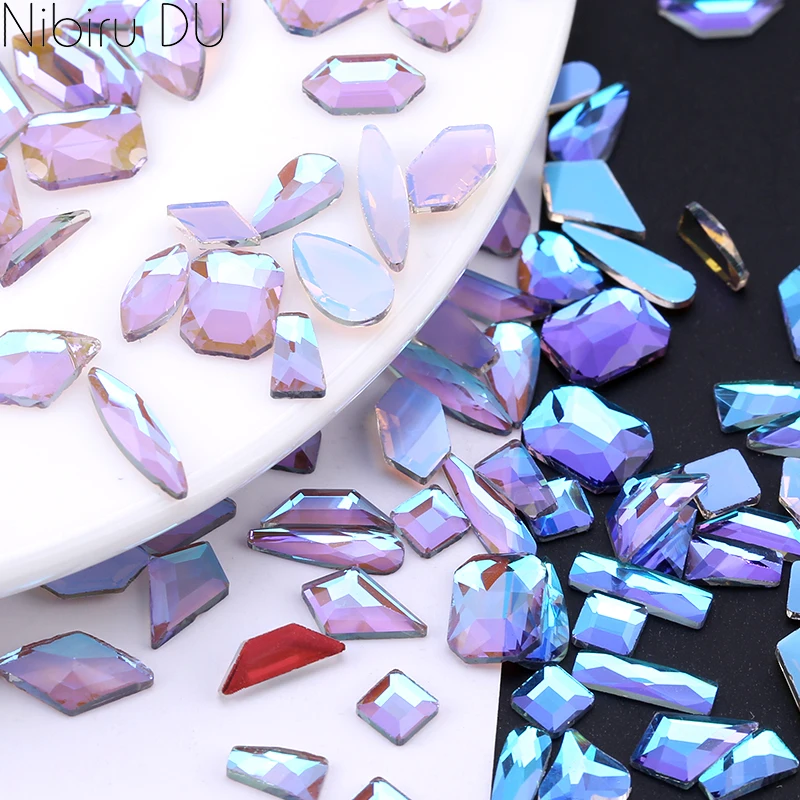 Top Trends: 50 / 100pcs Photochromic Aurora Rhinestones Nail Art Decoration Mixed-shape Crystal Drop Parts Nails Accessories Bling Nail Decor Shoppable Styles - Image 5