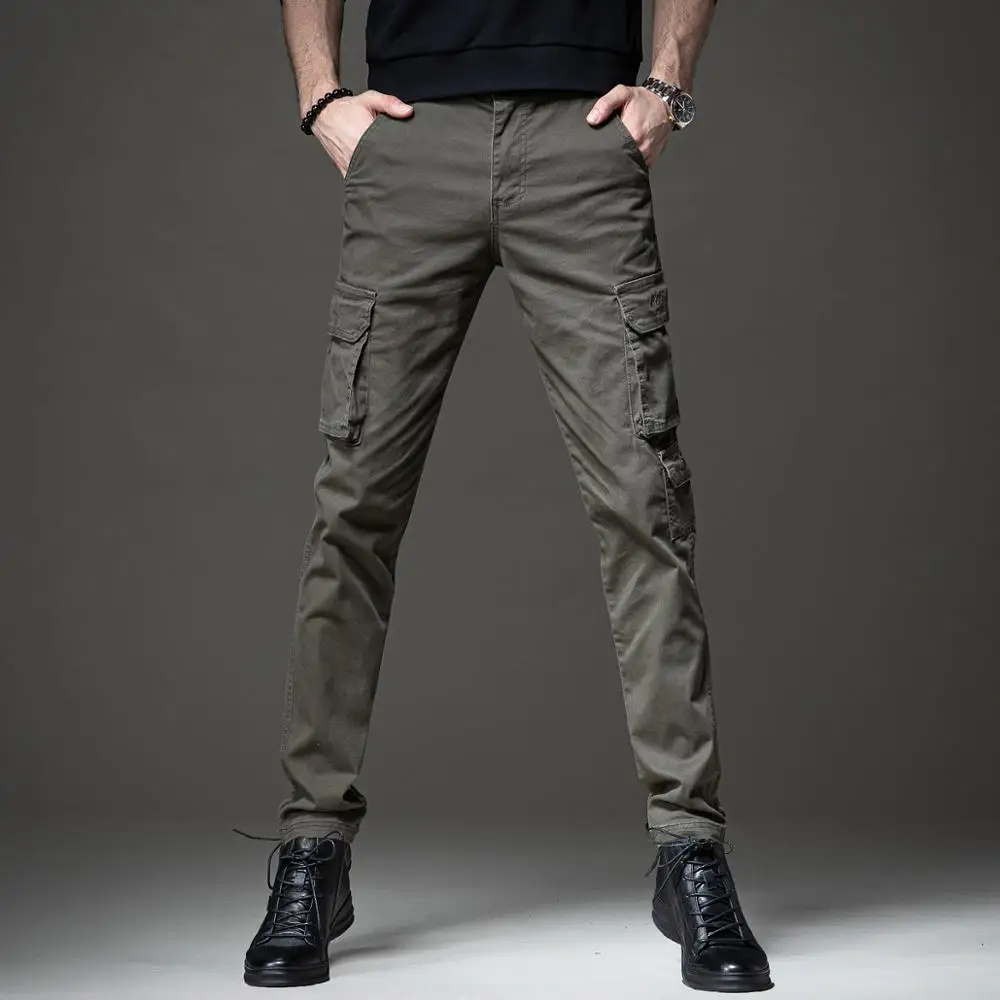 Top Trends: Autumn Military Tactical Black Cargo Pants Men Casual Cotton Straight Slim Stretch Trousers Shoppable Styles - Image 2