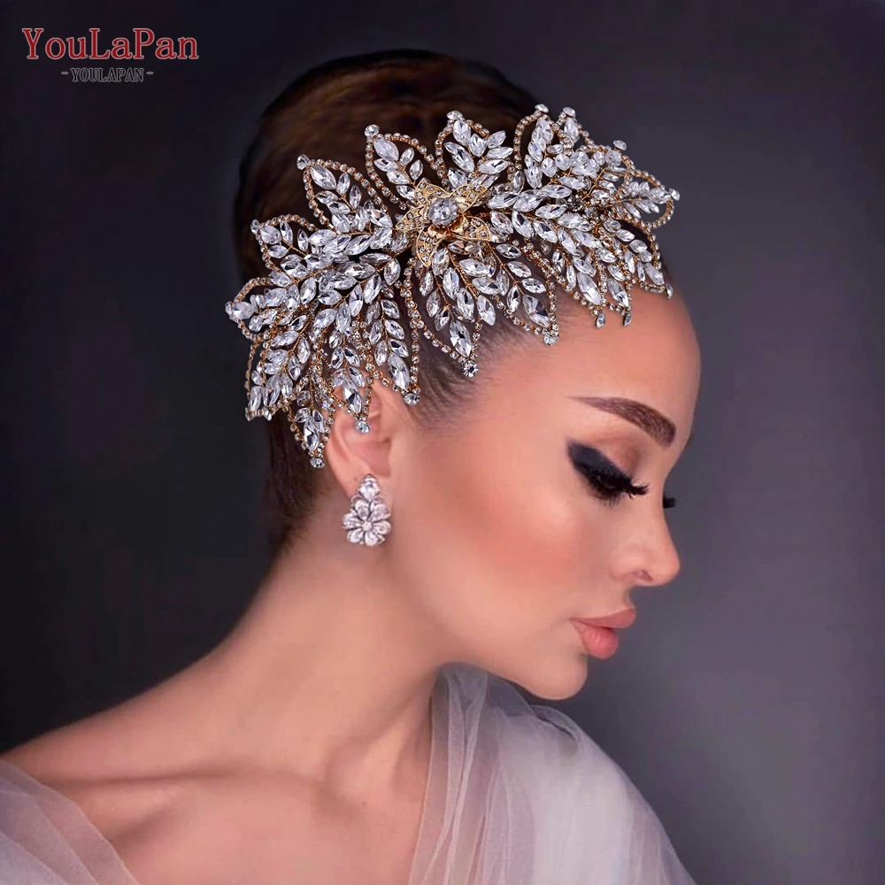 Top Trends: YouLaPan HP413-G Bridal Tiara And Crown Wedding Hair Accessories Bridal Headwear Rhinestone Flower Headband Women Headdress Shoppable Styles