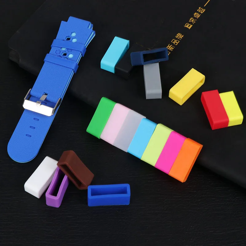 Top Trends: 2PCS Colorful Silicone Watch Strap Loop 12 14 16 18 19 20 21 22 24 26mm Watch Band Rubber Ring Loops Accessories Clasp Holder Shoppable Styles - Image 2