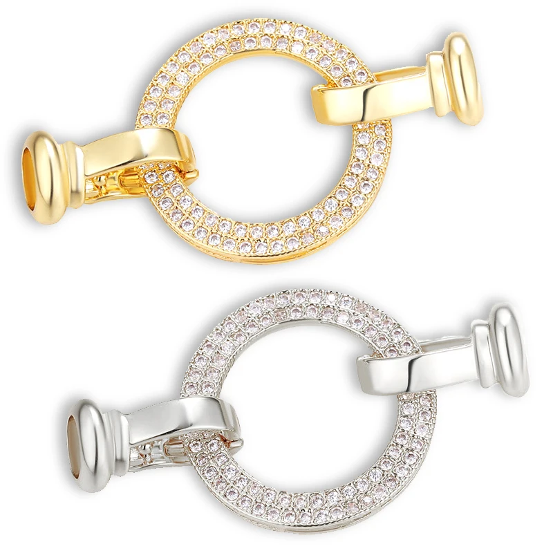 Top Trends: New Brass Cubic Zirconia Fastener Clasps Hooks Jewelry Findings Accessories For DIY Jewelry Pearl Beads Making Necklace Closure Shoppable Styles