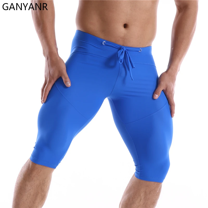 Top Trends: GANYANR Running Tights Men Compression Leggings Gym Sportswear Sexy Basketball Yoga Skins Sport Shorts Training Jogging Athletic Shoppable Styles