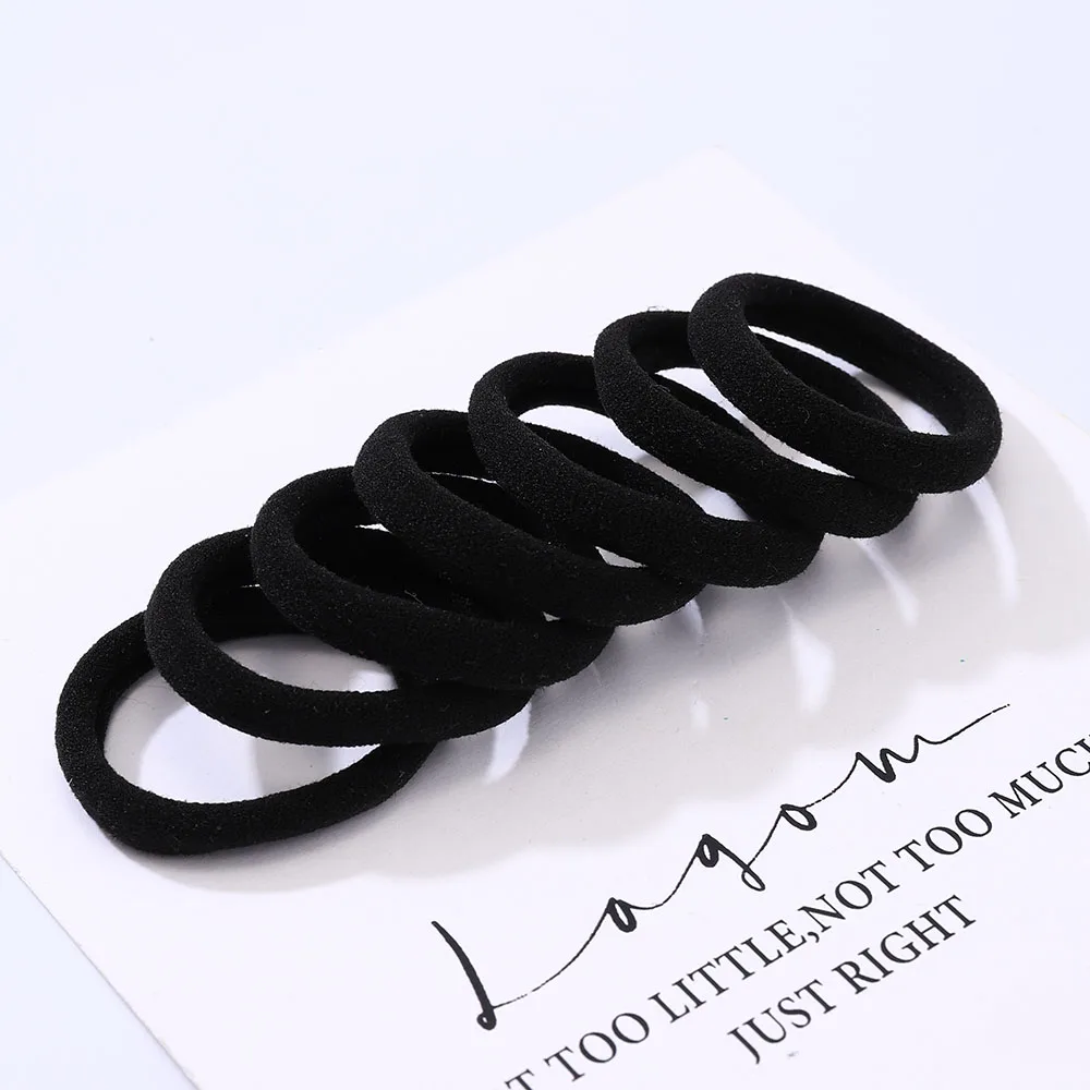 Top Trends: 40pcs Seamless Towel Loop Hair Rope High Elasticity Black Rubber Bands Girl Hair Accessories Bundle Hair New Arrivals Shoppable Styles - Image 2