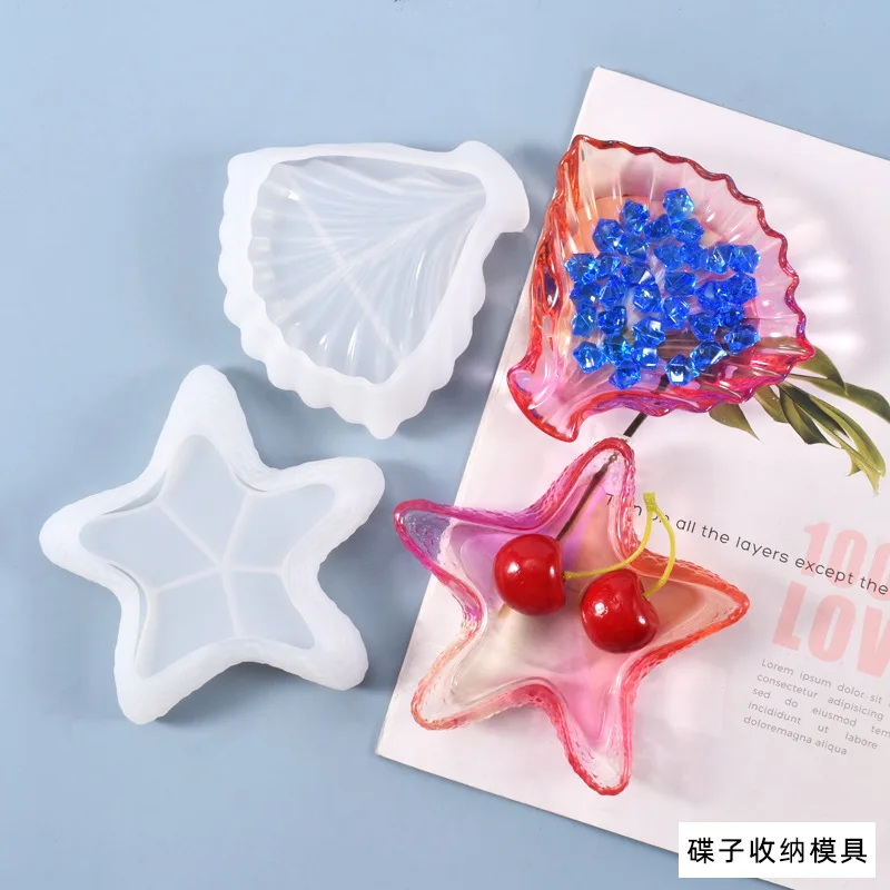 Top Trends: New Mirror Crystal Silicone Leaf Starfish Dish Mold Fruit Table Containing Box DIY Epoxy UV Resin Craft Art Mould Shoppable Styles