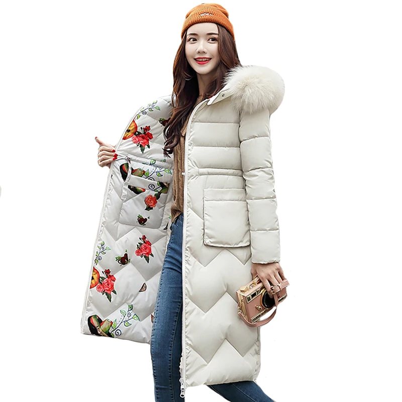 Top Trends: Both Two Sides Can Be Wore 2019 Women Winter Jacket New Arrival With Fur Hooded Long Coat Cotton Padded Warm Parka Womens Parkas Shoppable Styles