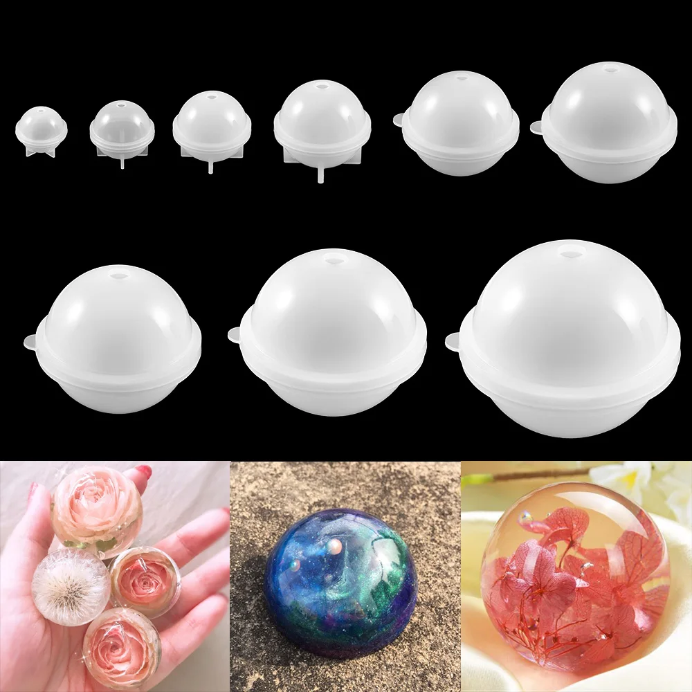 Top Trends: 1pcs Crystal Round Ball Silicone Molds 3D Ball Pendant Crafts Epoxy Resin Mould For Diy Jewelry Making Findings Tools Supplies Shoppable Styles