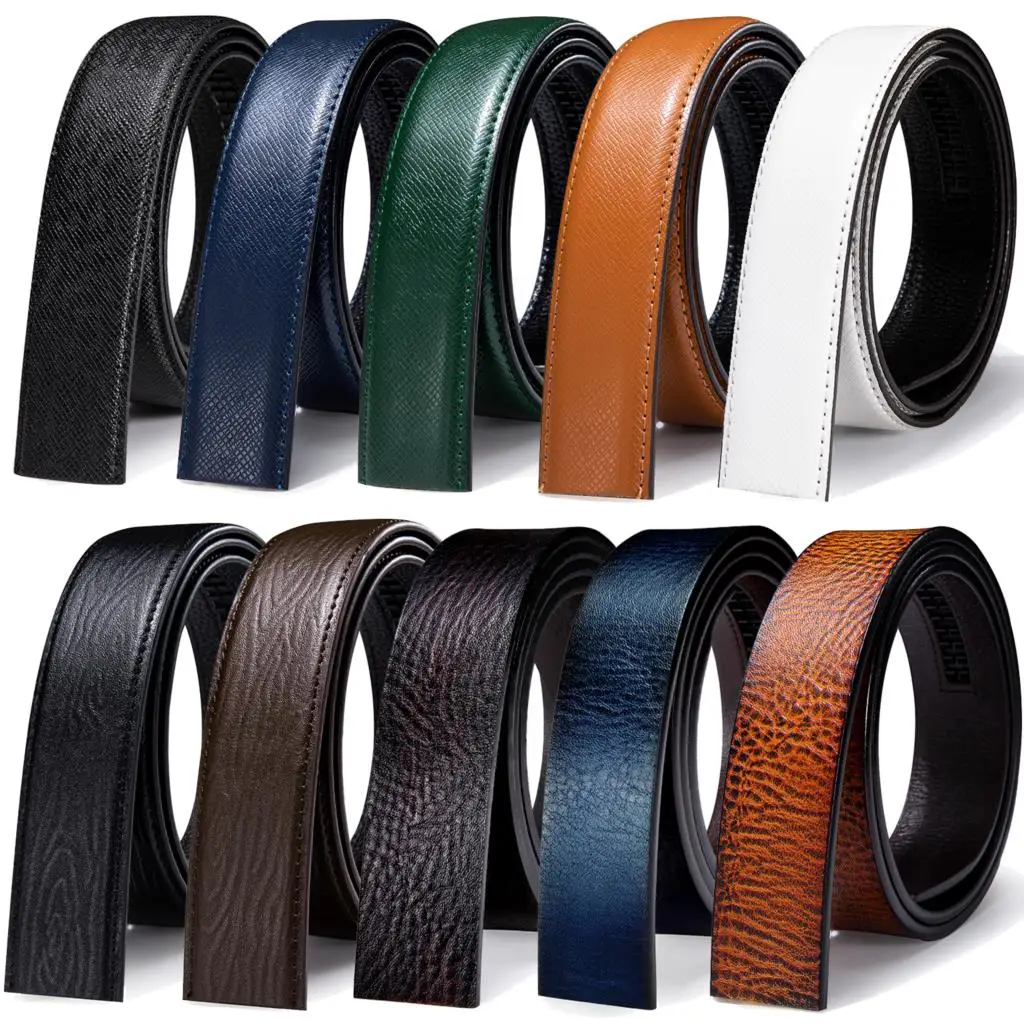 Top Trends: 3.5cm Width Mens Replacement Belts Black Blue Brown Red White Green Orange Leather For Automatic Buckles Men Belt Waist Straps Shoppable Styles