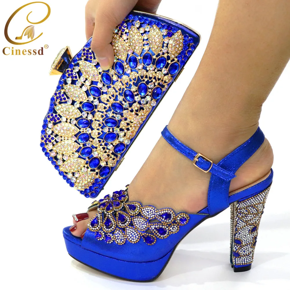 Top Trends: New Arrival African Wedding Shoes And Bag Set Decorated With Rhonestone Shoes And Bags To Match For Wedding Luxury Shoes Women Shoppable Styles