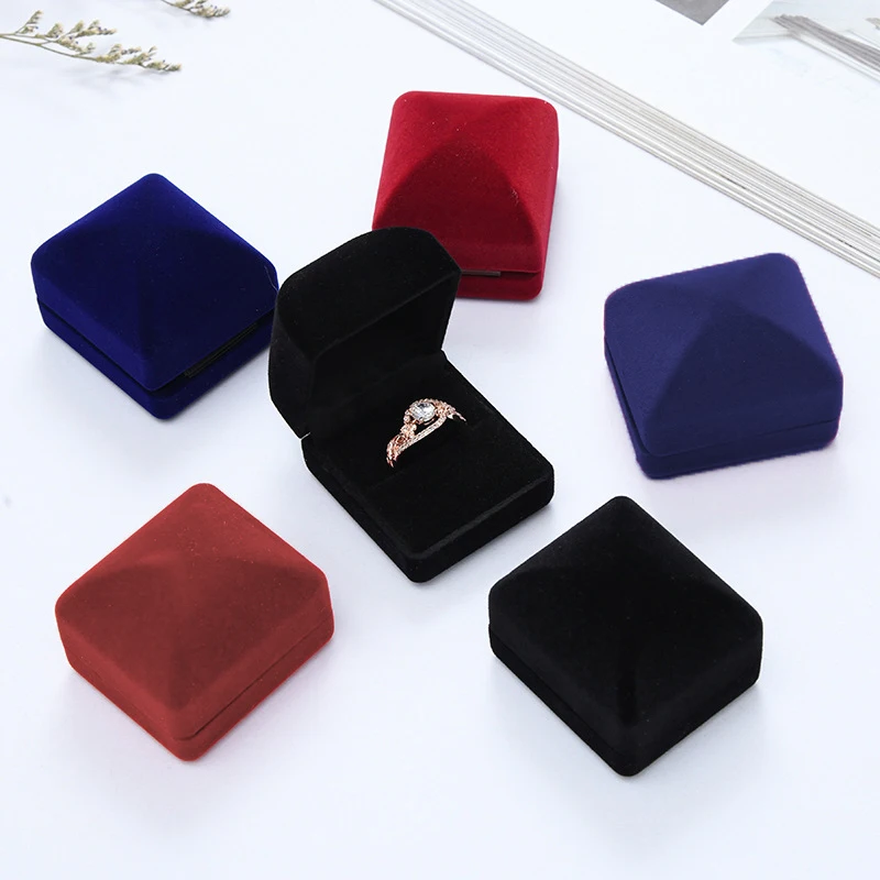 Top Trends: Velvet Wedding Ring Box Earrings Box Jewelry Packaging Gift Box Proposal Engagement Wedding Ring Box Jewelry Counter Display Shoppable Styles