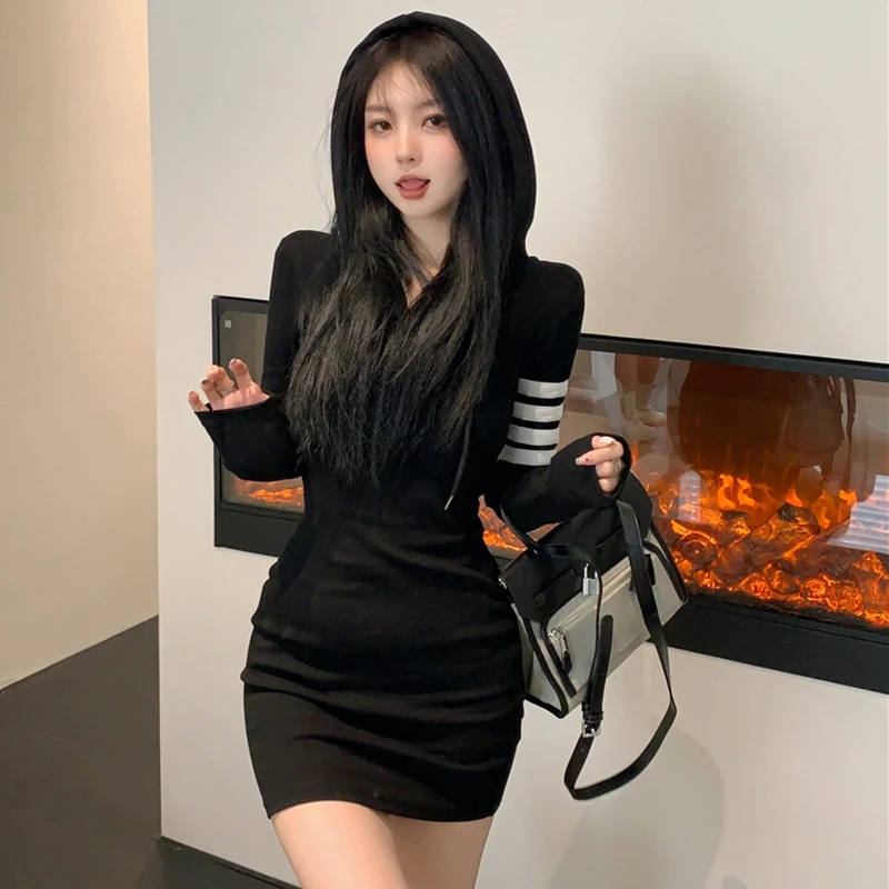 Top Trends: Dress Y2k Mini Dresses For Women 2021 Clothing New Fall Sexy Korean Fashion Clothes For Womens Gothic Kawaii Hoodies Long Sleeve Shoppable Styles