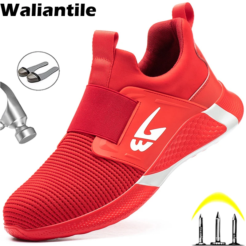 Top Trends: Waliantile Summer Safety Work Shoes For Men Women Anti-smashing Steel Toe Construction Working Boots Breathable Safety Sneakers Shoppable Styles