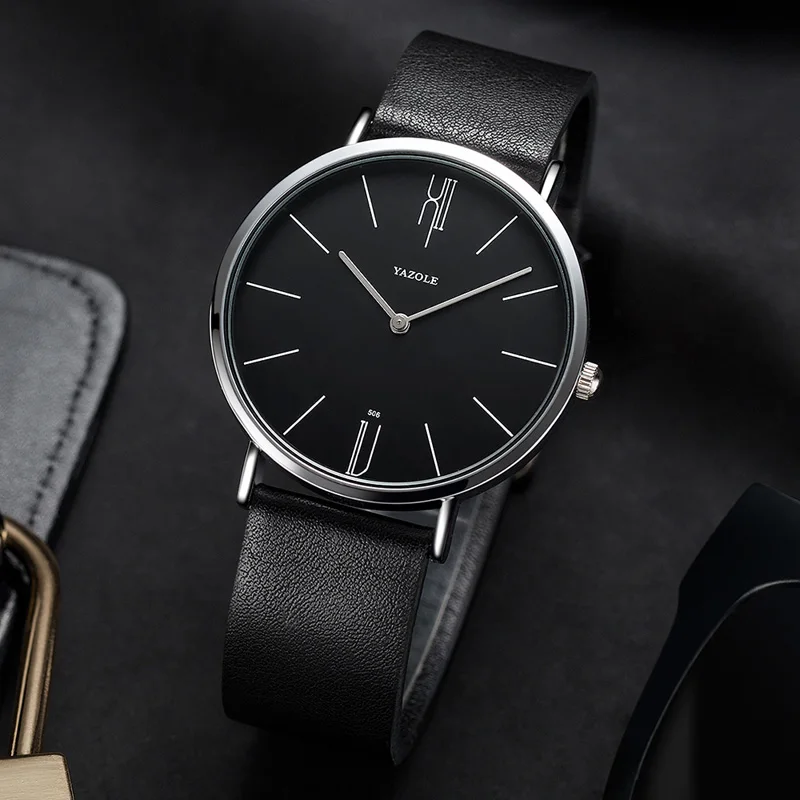 Top Trends: Simple Men's Watches Genuin Leather Bussiness Quartz Men Watch Waterproof Black White Dail Quartz Watch For Men Drop Shipping Shoppable Styles - Image 5