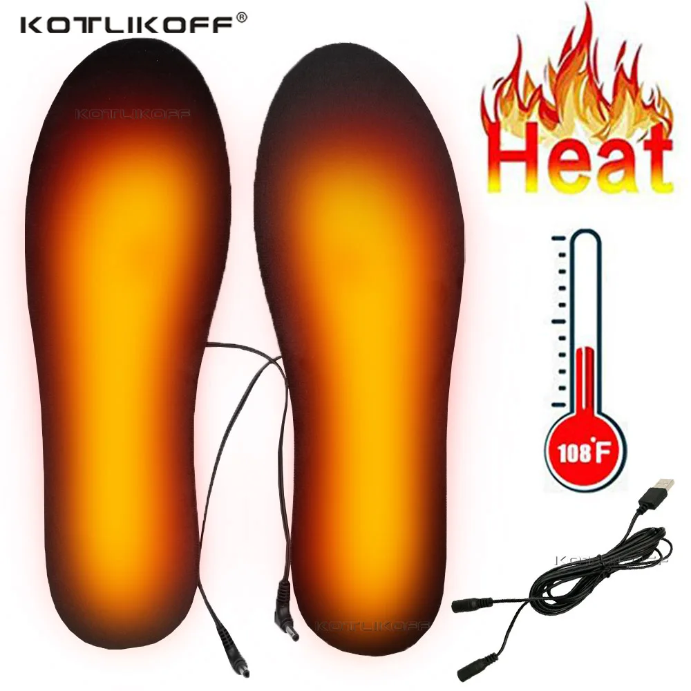 Top Trends: KOTLIKOFF USB Heated Shoe Insoles Feet Warm Sock Pad Mat Electrically Heating Insoles Washable Warm Thermal Winter Insole Unisex Shoppable Styles