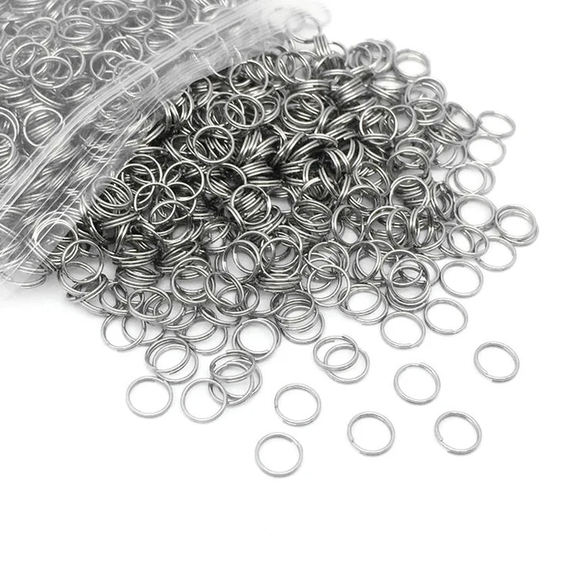 Top Trends: 100 Pcs 6-20mm Polished Silver Color Keyring Stainless Steel Hole Key Ring Key Chain Round Line Keychain Connectors Findings Shoppable Styles