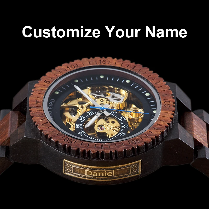 Top Trends: Automatic Mechanical Watches BOBO BIRD Watch For Men Luxury Wooden Wristwatch Forsining Personalise Gift Dad Relogio Masculino Shoppable Styles